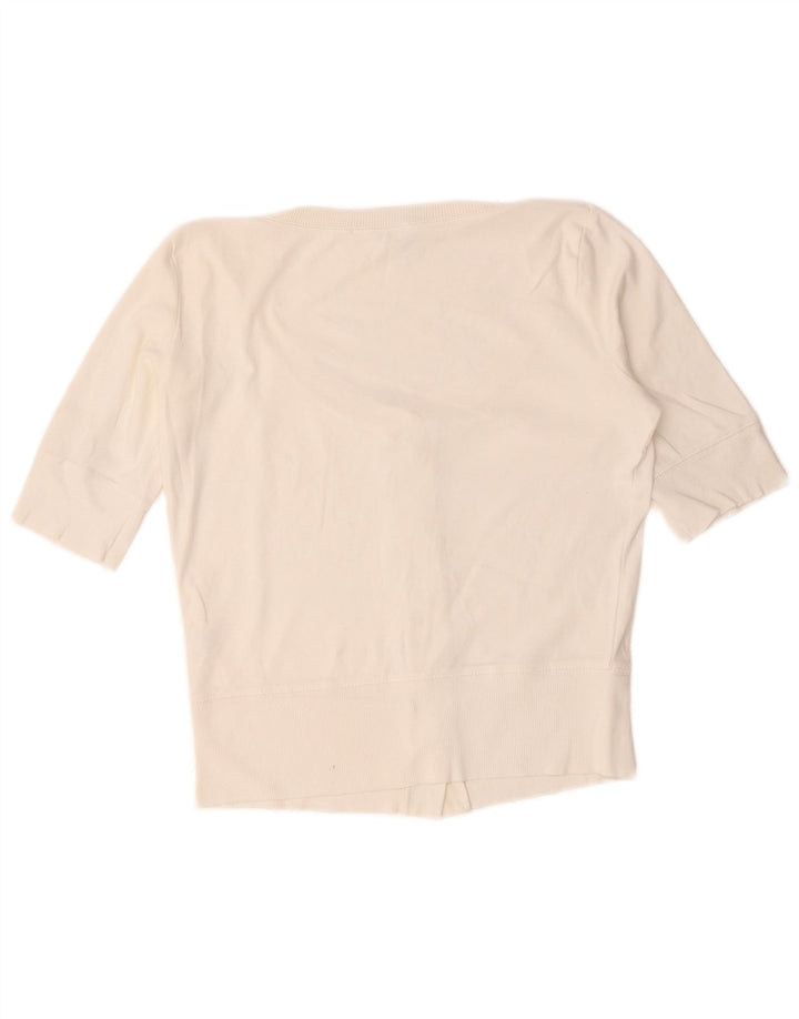 Marks & Spencer Damen-Cardigan mit kurzen Ärmeln, Gr. 12, Mittelweiß