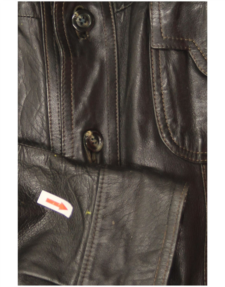 Vintage Herren Lederjacke UK 36 Small Schwarz