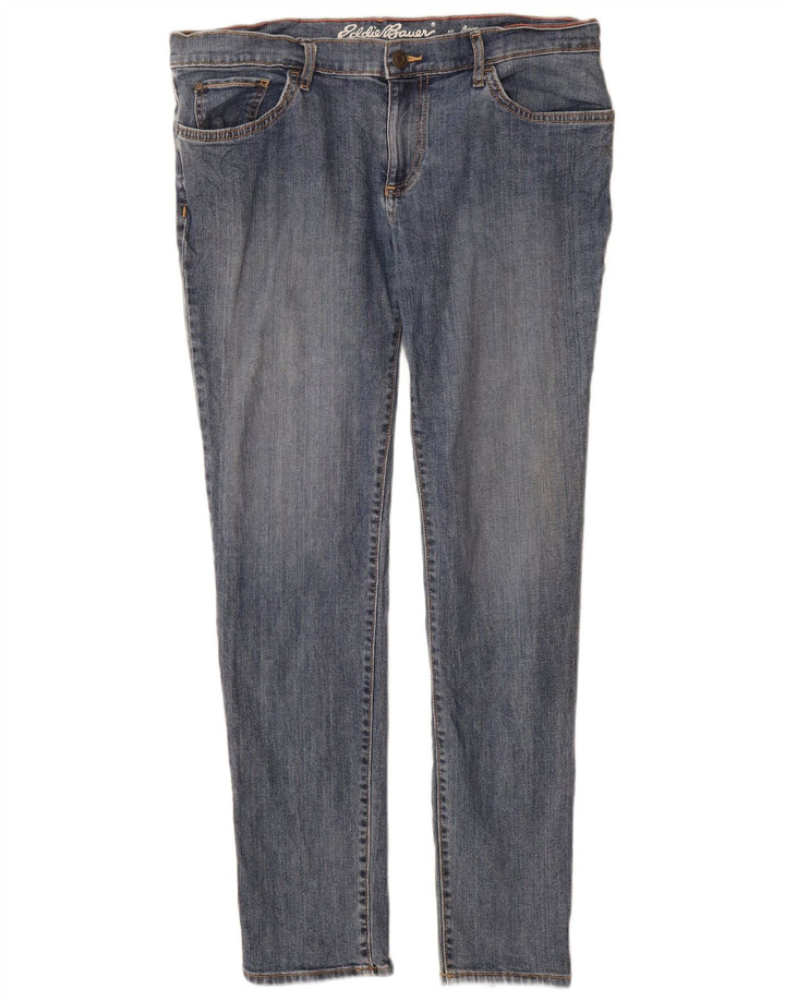 Eddie Bauer Damen Slim Jeans US 10 Large W32 L30 Blaue Baumwolle