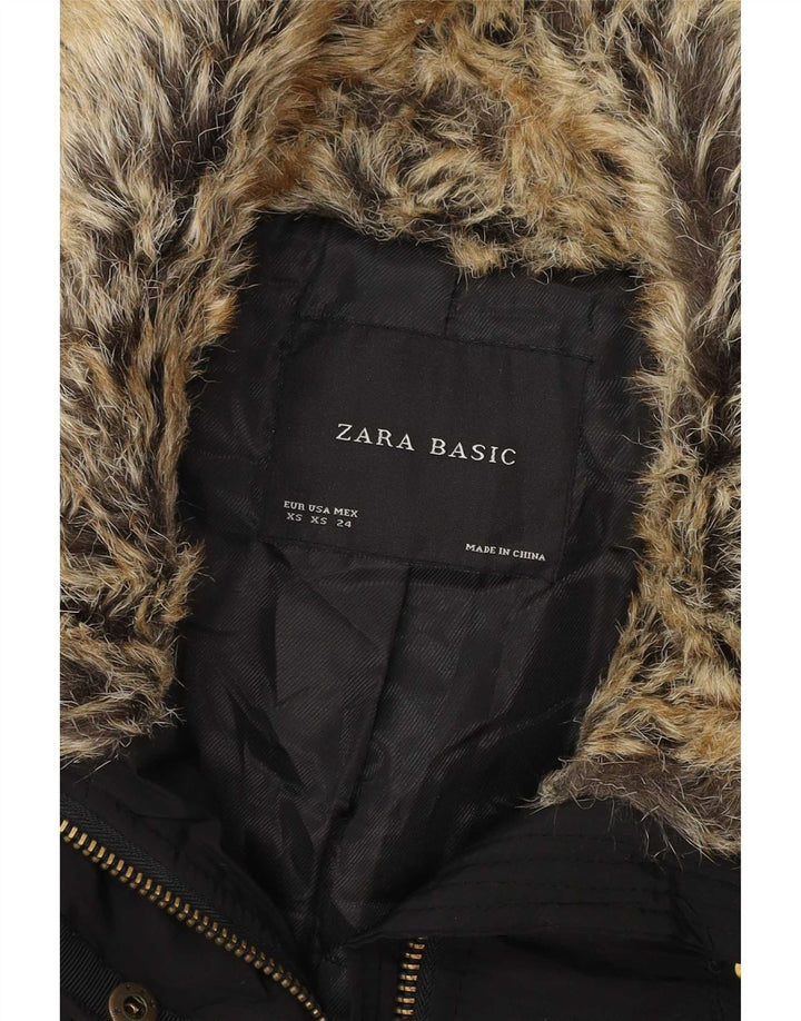 Zara Damen Übergroßer Mantel UK 6 XS Schwarzer Farbblock