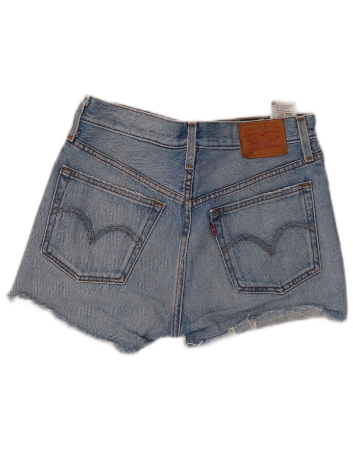 Levi's Damen 501 Denim Distressed Hot Pants W26 Small Blaue Baumwolle