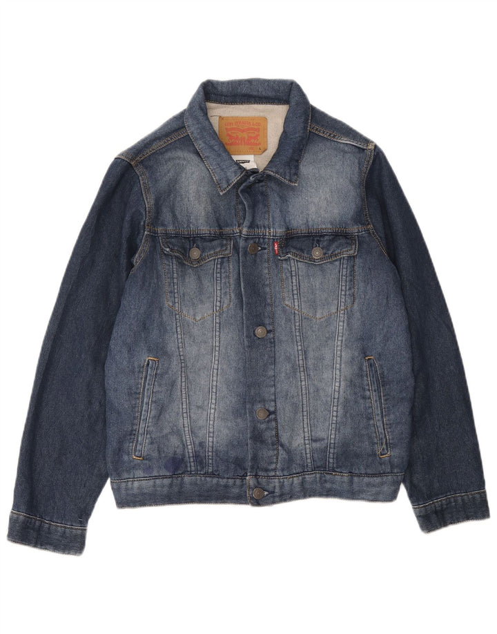 Levi's Jeansjacke für Jungen, 12–13 Jahre, groß, blaue Baumwolle