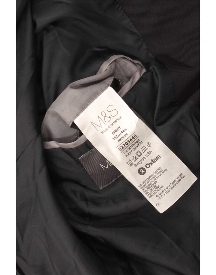 Marks & Spencer Herren-Blazer mit 2 Knöpfen, Größe 44, XL, schwarze Viskose