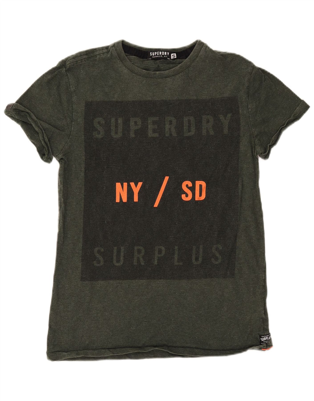 SUPERDRY Herren-T-Shirt mit Grafik, Größe S, Khaki, Baumwolle