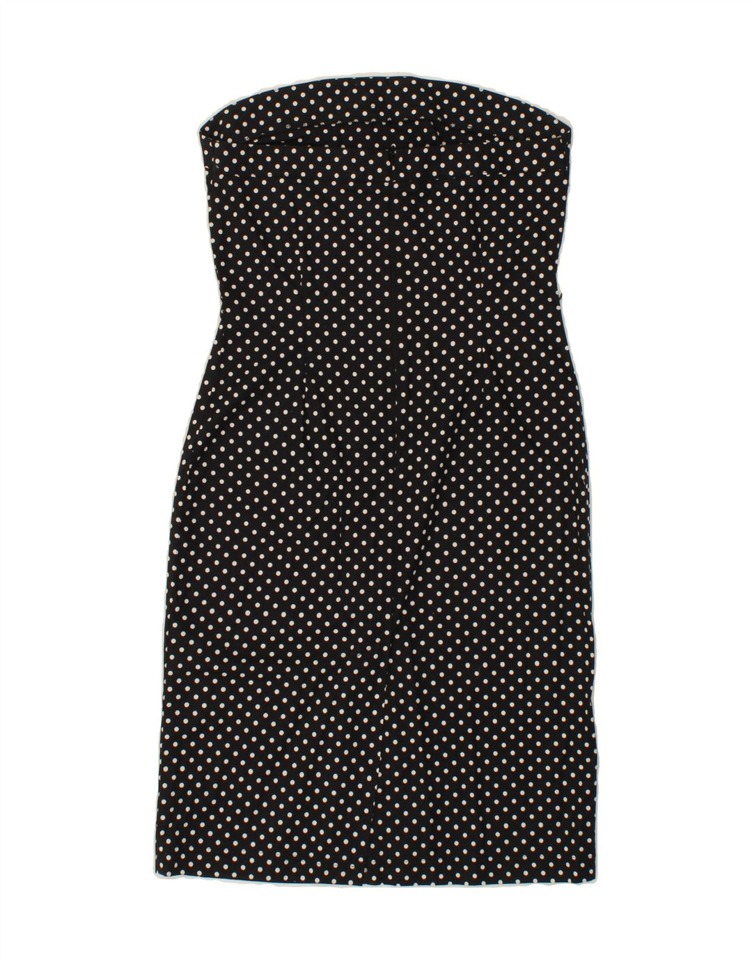 BAY Womens Strapless Dress UK 12 Medium Black Spotted Cotton Vintage Bay and Second-Hand Bay from Messina Hembry 