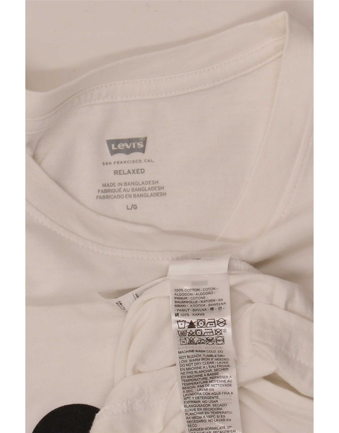 Levi's Herren-T-Shirt mit entspannter Passform, Grafik, Größe L, aus weißer Baumwolle