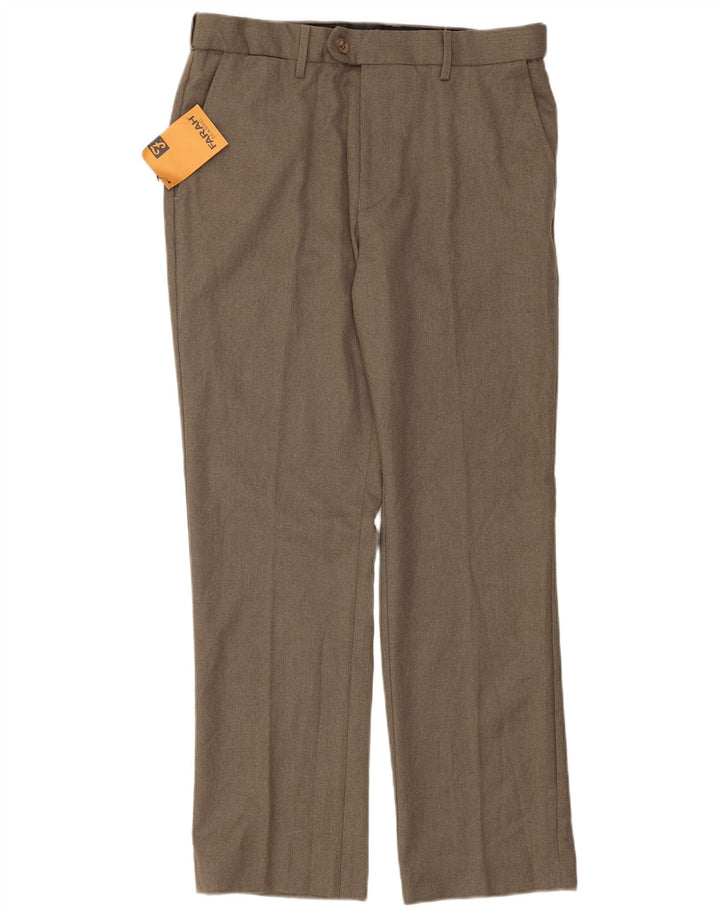 Farah Herren-Anzughose mit klassischer Passform, gerade Passform, W34, L31, braun, Polyester