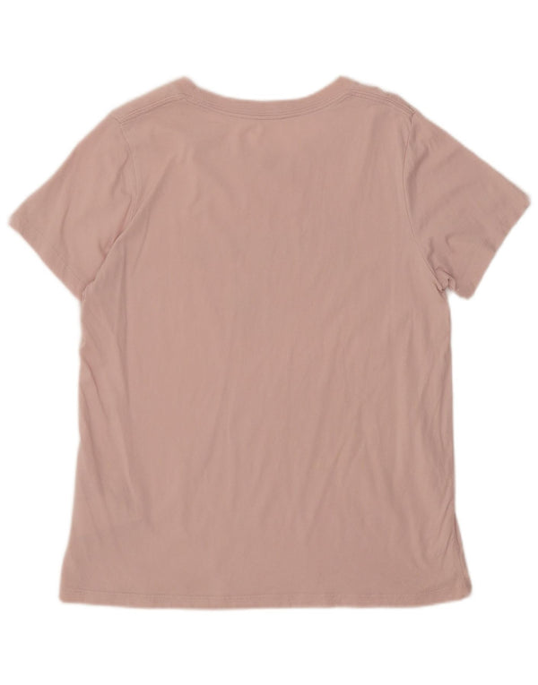 Converse Damen Grafik-T-Shirt-Oberteil UK 14 Große rosa Baumwolle