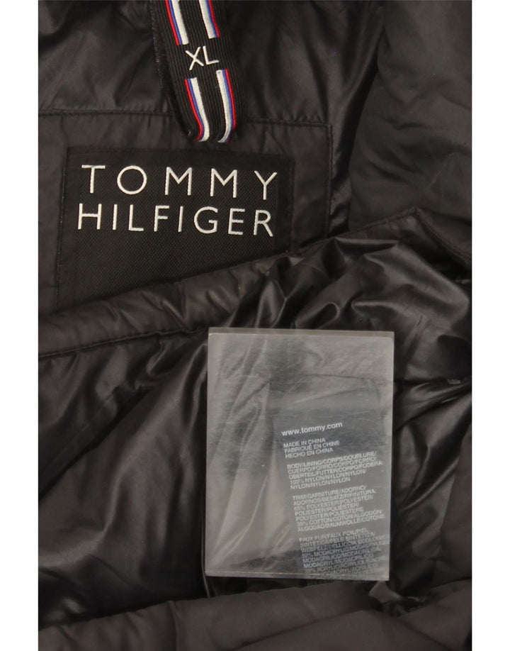 Tommy Hilfiger Herren Wattierte Jacke UK 42 XL Schwarz Nylon