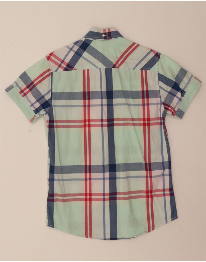 Jack & Jones Herren-Kurzarmhemd, klein, grün kariert