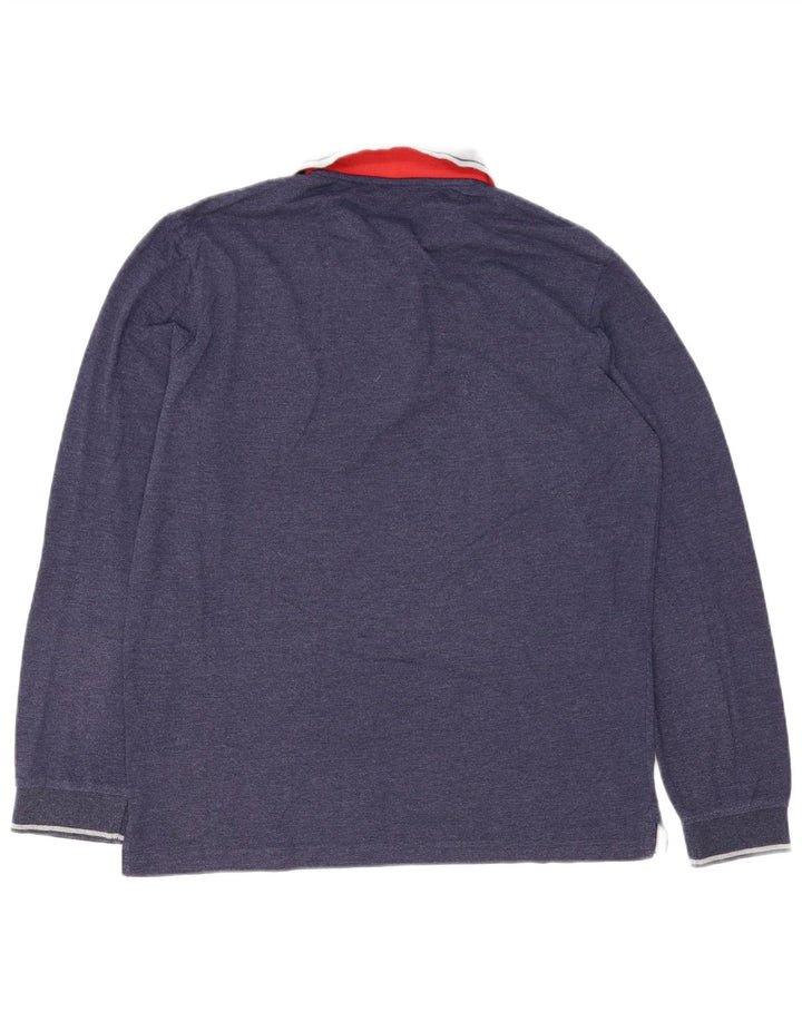 Champion Herren-Langarm-Rugby-Poloshirt, mittelgroß, Marineblau
