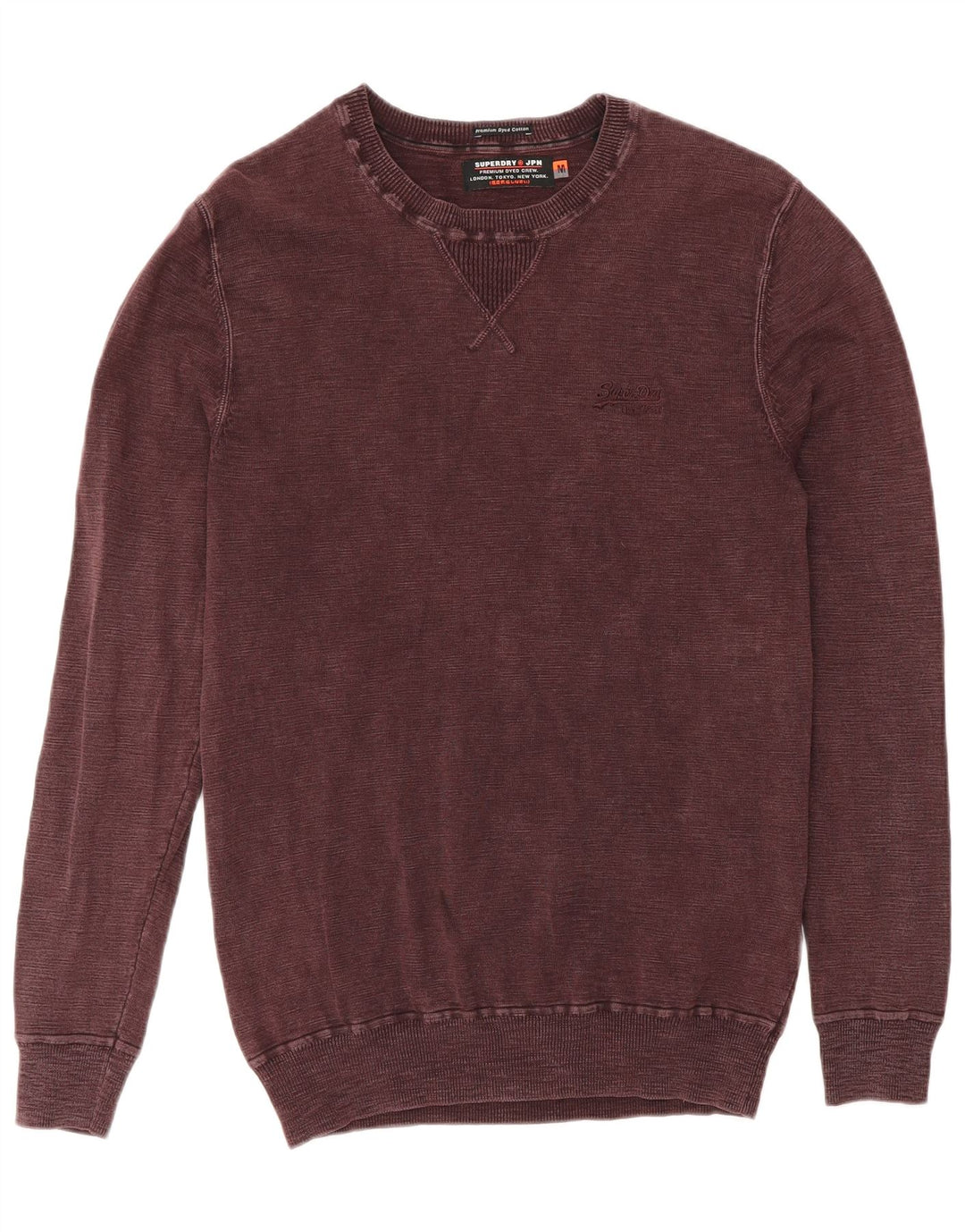 Superdry Herren-Sweatshirt-Pullover, mittlere Burgunder-Baumwolle