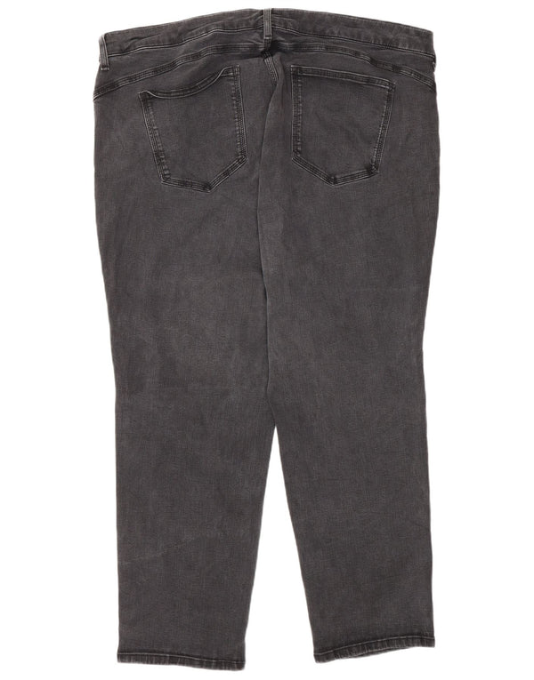 Marks & Spencer Damen Straight Jeans UK 24 4XL W44 L27 Graue Baumwolle