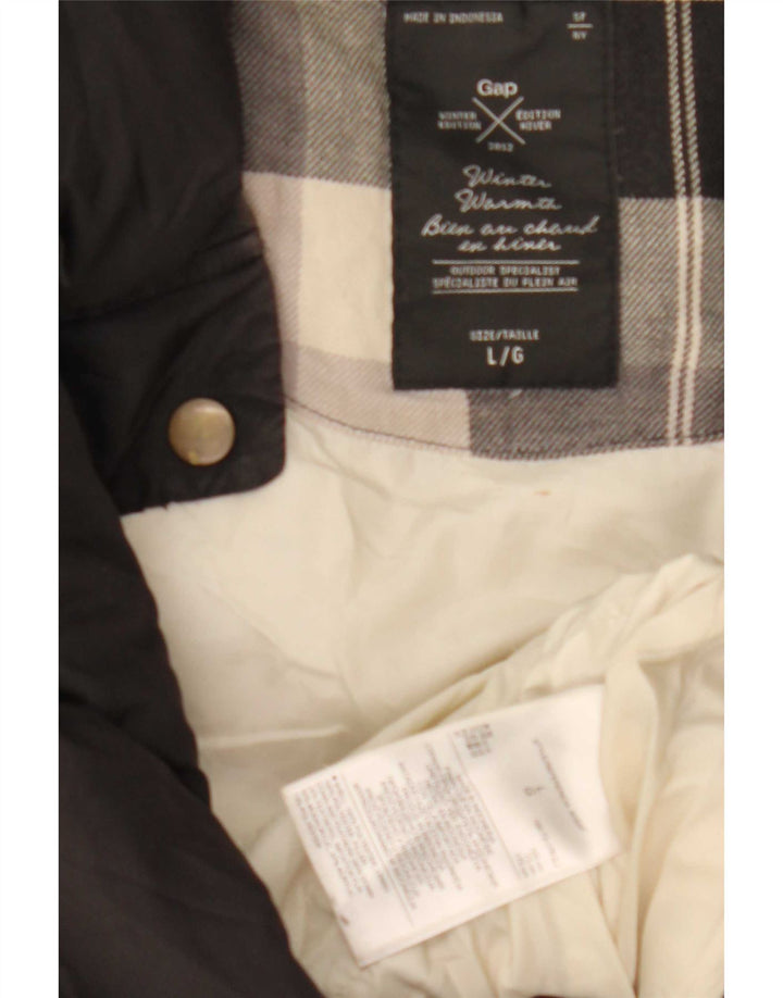 Gap Damen Wattierte Weste UK 16 Large Schwarz Polyester