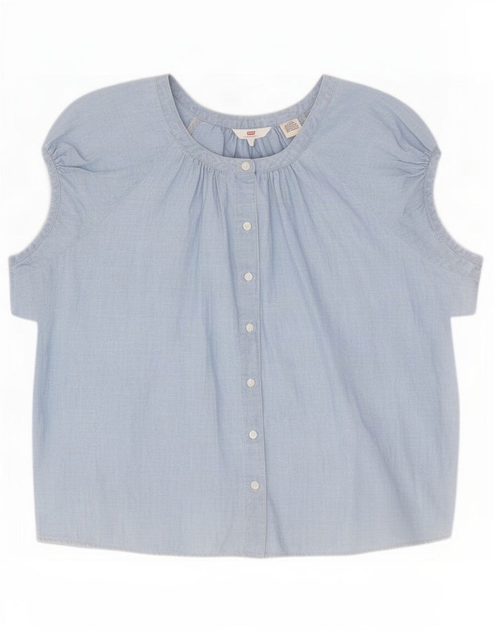 Levi's Damen-Hemdbluse in Übergröße, Größe UK 16, Größe L, Blau, Baumwolle