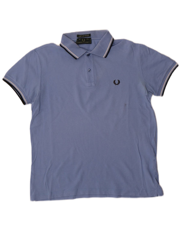 Leichtes und dehnbares Herren-Poloshirt von Fred Perry, Größe L, Blau