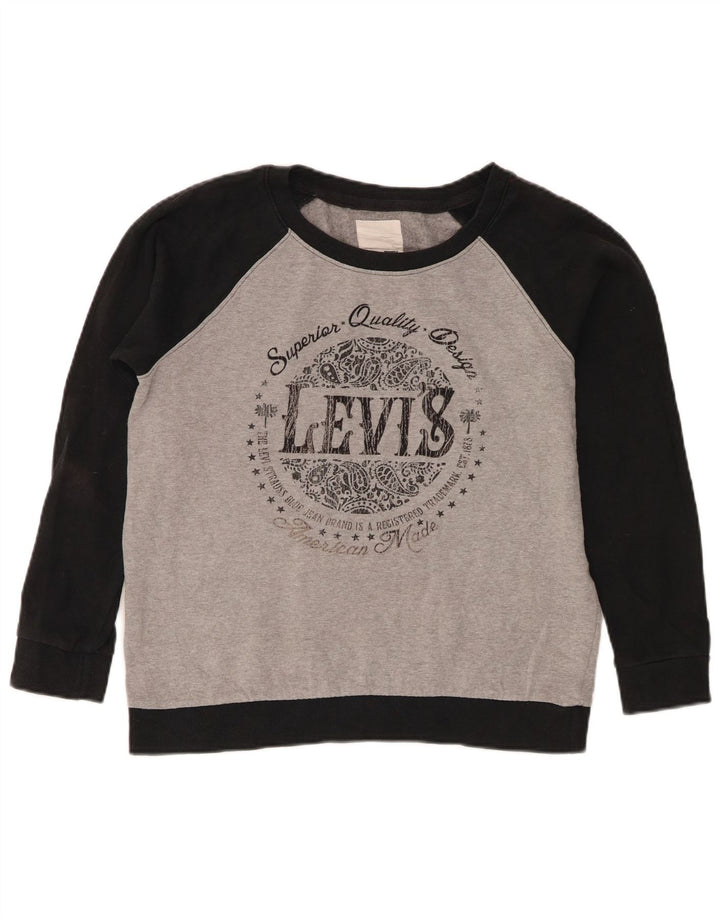 Levi's Damen-Sweatshirt mit grafischem Print, Gr. 10, Größe S, Grau, Farbblock