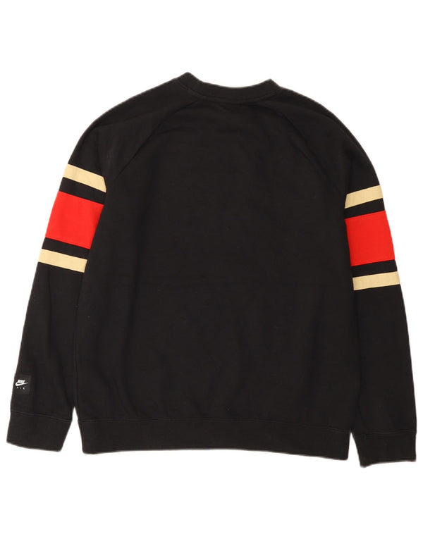 Nike Jungen-Sweatshirt mit Grafik, 13–14 Jahre, XL, schwarze Farbblock-Baumwolle