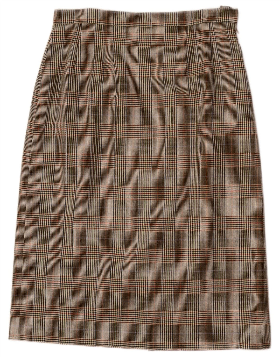 Gerader Rock für Damen von Aquascutum, W32, groß, brauner Hahnentrittmuster