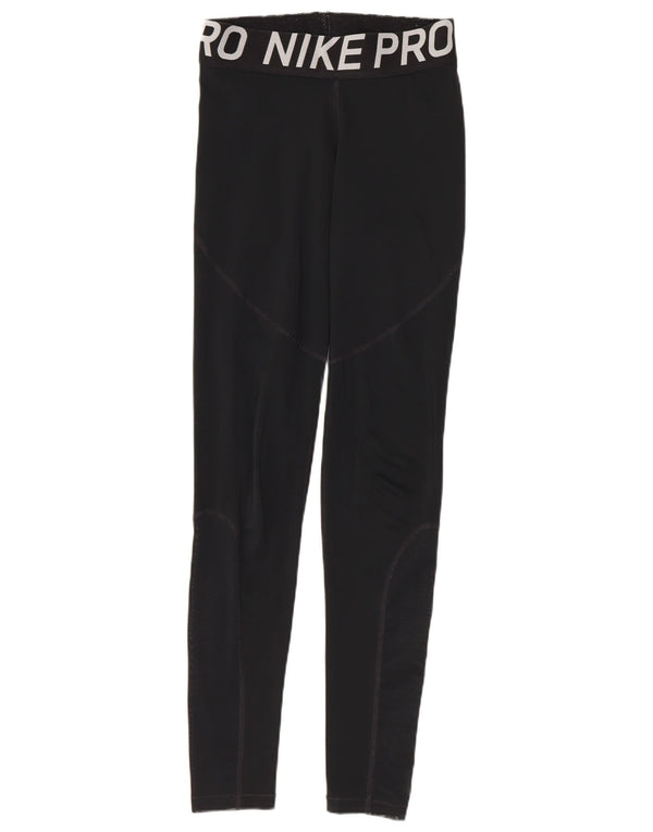 Nike Womens Graphic Leggings UK 8 Small Schwarz Polyester