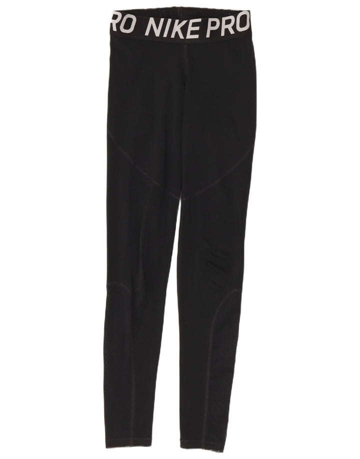 Nike Womens Graphic Leggings UK 8 Small Schwarz Polyester