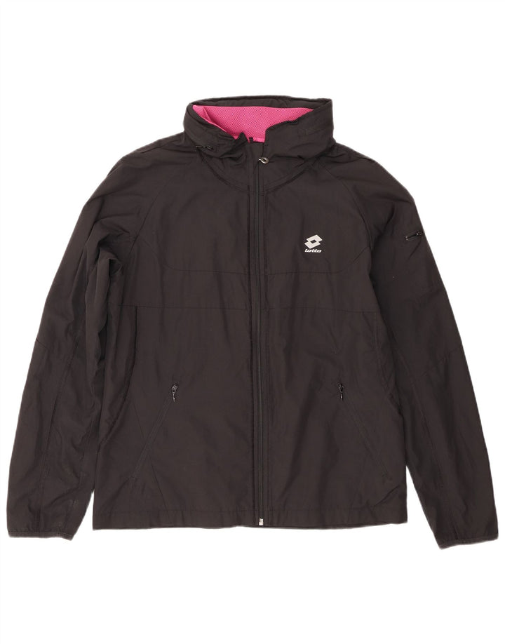 Lotto Damen-Regenjacke mit Kapuze, UK 18, XL, Schwarz, Polyester