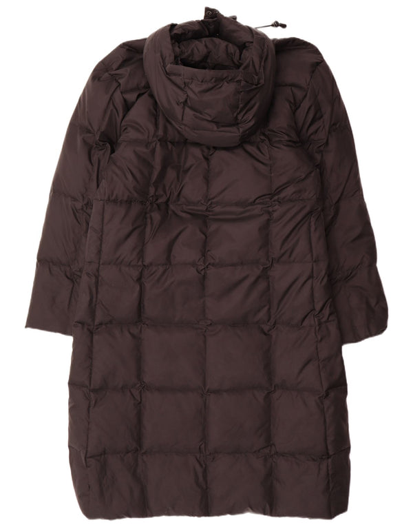 Authentischer wattierter Damenmantel mit Kapuze IT 48 XL aus schwarzem Nylon