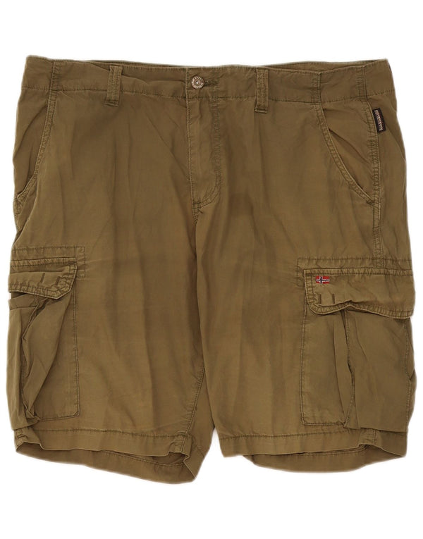 Napapijri Herren Cargoshorts W36 Large Khaki Baumwolle