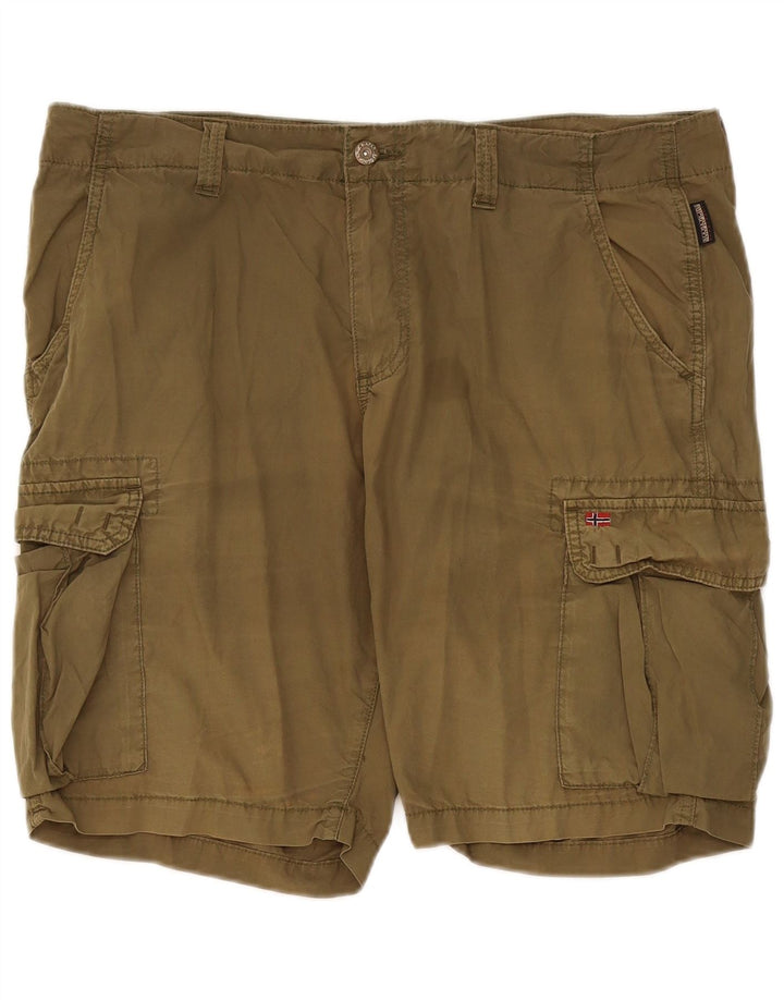 Napapijri Herren Cargoshorts W36 Large Khaki Baumwolle