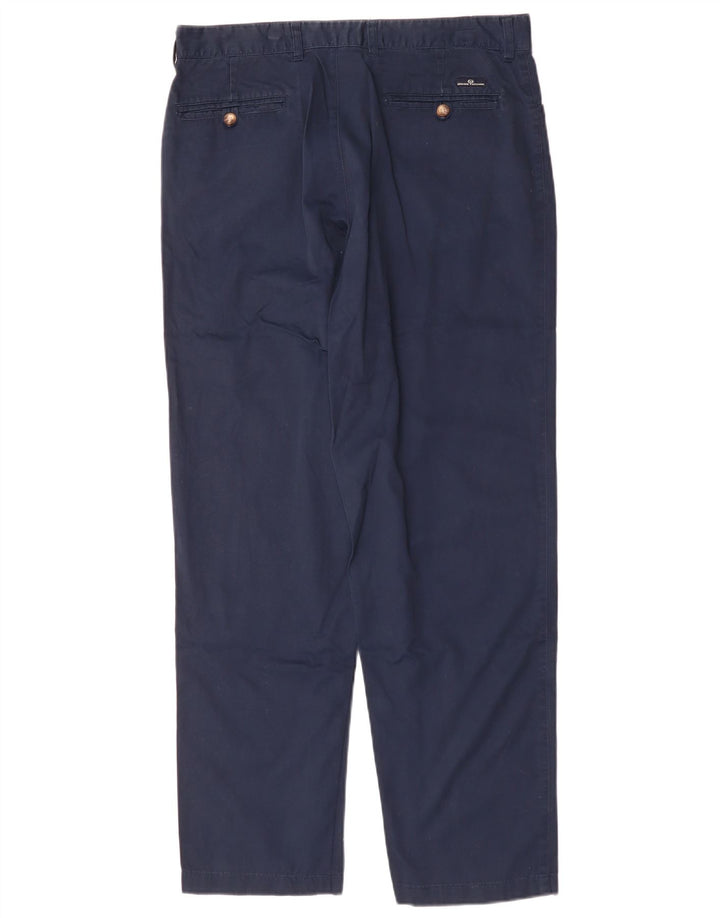 Sergio Tacchini Damen Gerade Freizeithose W34 L31 Marineblaue Baumwolle