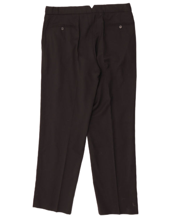 Gerade Herren-Chinohose von Marks & Spencer, Breite 36, Länge 31, Schwarz, Schurwolle