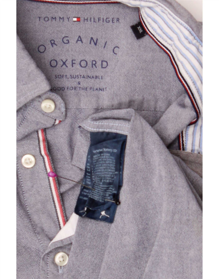 Tommy Hilfiger Herrenhemd 2XL Blaue Baumwolle