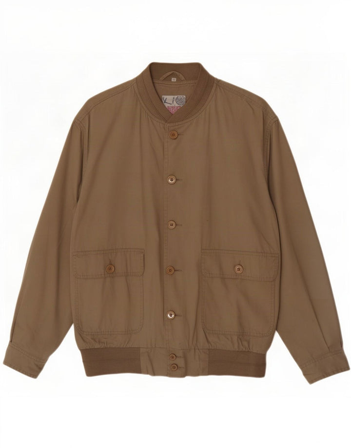 Vintage Herren Bomberjacke IT 52 XL Beige Baumwolle