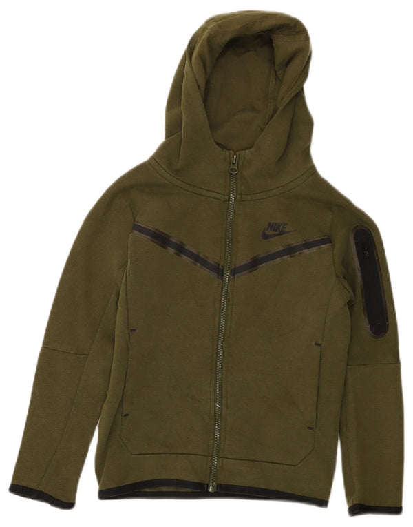 Nike Jungen-Kapuzenpullover mit Reißverschluss, 7–8 Jahre, XS, Khaki, Baumwolle