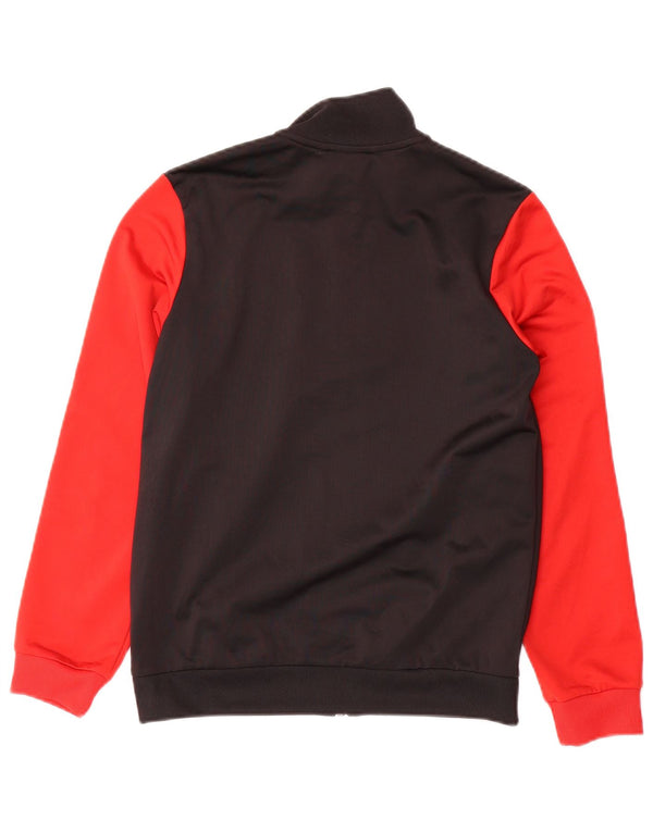 Adidas Jungen-Trainingsanzug-Top-Jacke, 11–12 Jahre, schwarzes Colourblock-Polyester