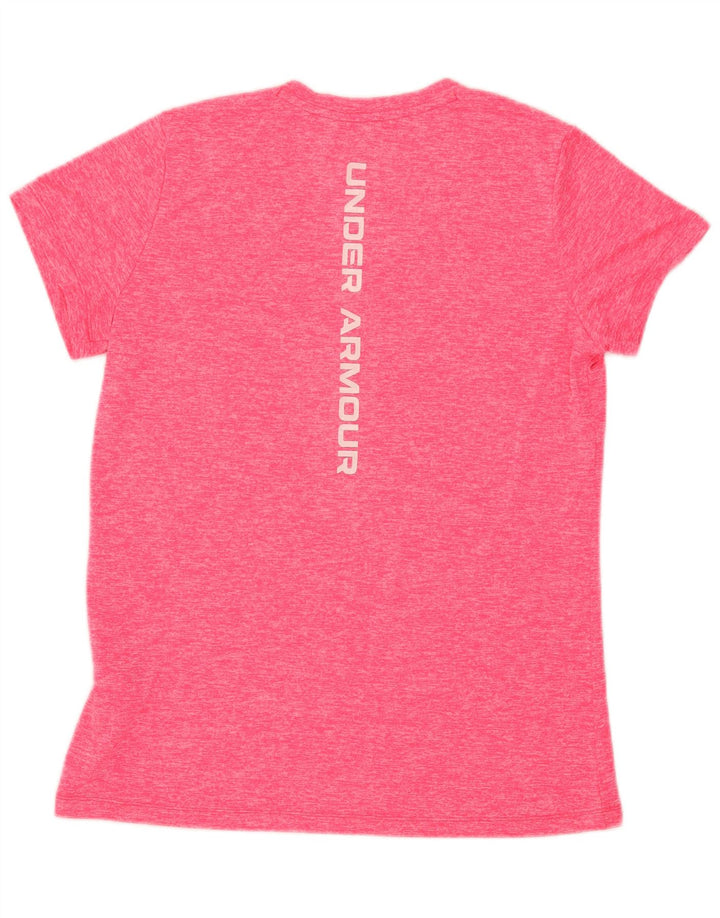Under Armour Damen-Grafik-T-Shirt-Oberteil UK 12 Mittelrosa meliertes Polyester