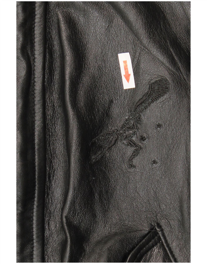 VINTAGE Herren Lederjacke UK 36 Kleines schwarzes Leder