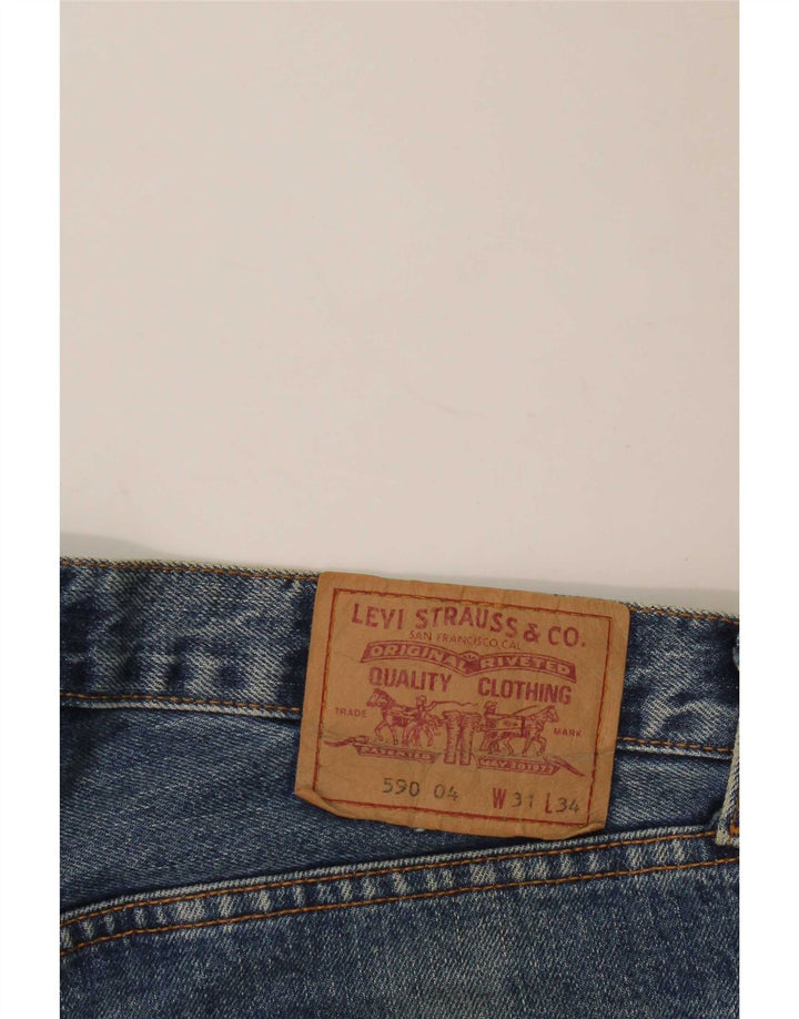 Levi's Damen 590 Straight Jeans W31 L32 Blaue Baumwolle