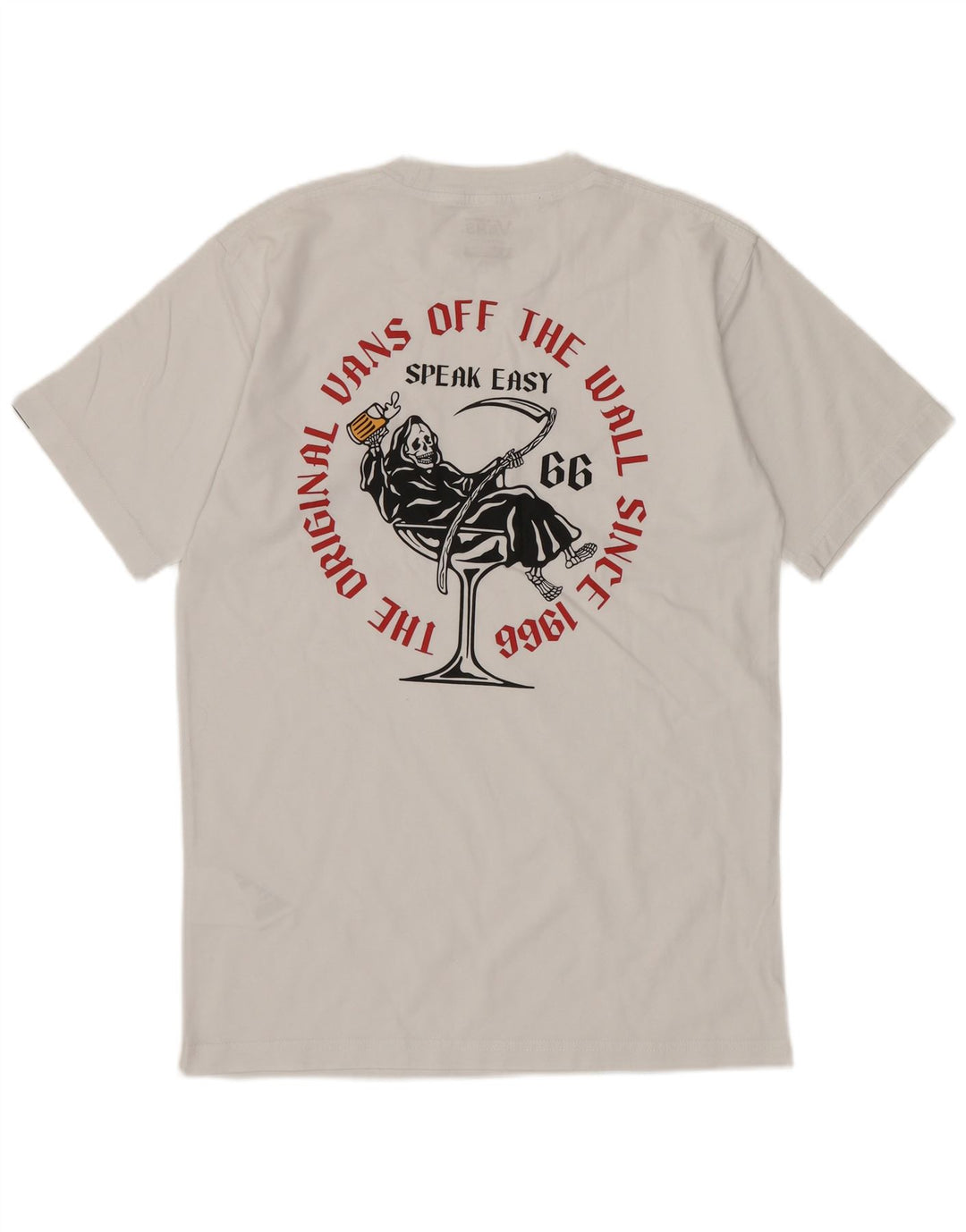 VANS Herren-T-Shirt mit klassischer Passform, Grafik, Größe S, weiße Baumwolle