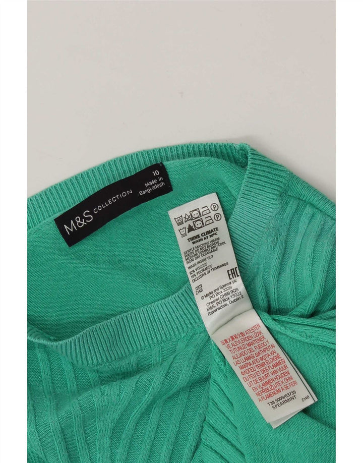 Marks & Spencer Damen Bluse Top UK 10 Small Grüne Viskose