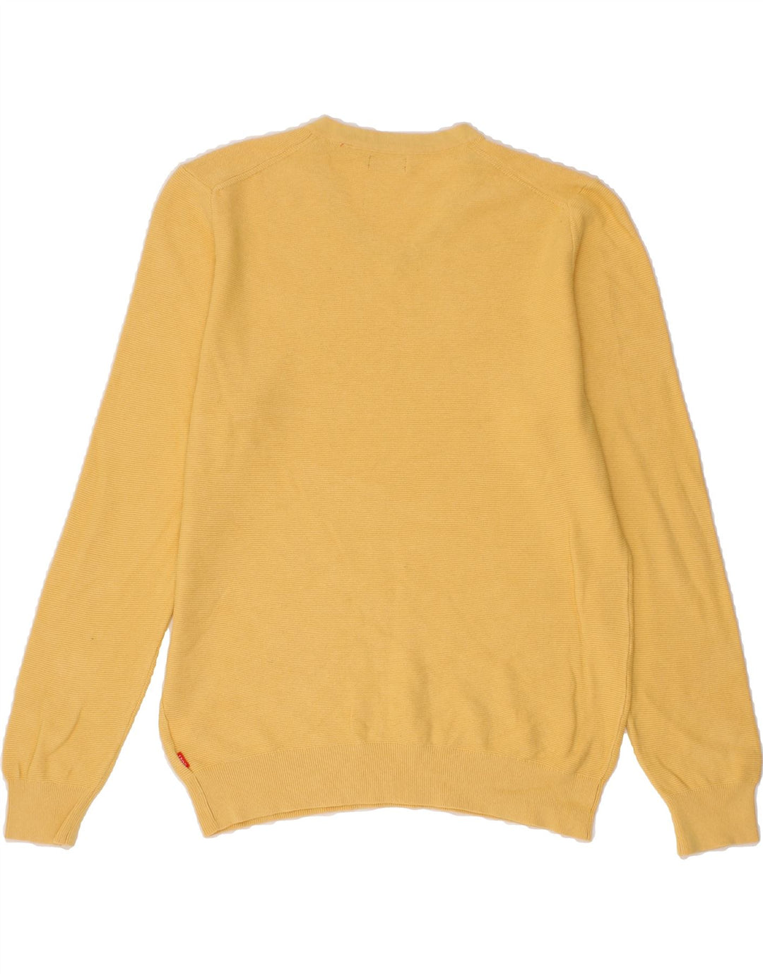 IZOD Mens V-Neck Jumper Sweater Medium Yellow Cotton Vintage Izod and Second-Hand Izod from Messina Hembry 