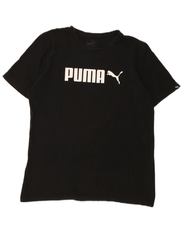 Puma Herren Grafik T-Shirt Top Mittelschwarz Baumwolle
