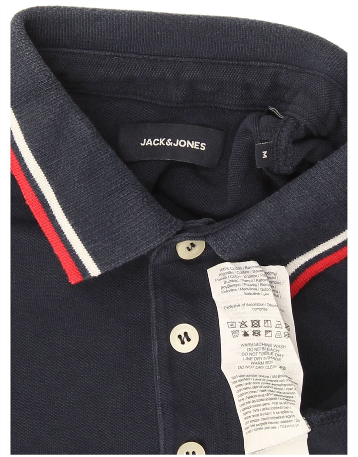 Jack & Jones Herren-Poloshirt, mittelmarineblaue Baumwolle