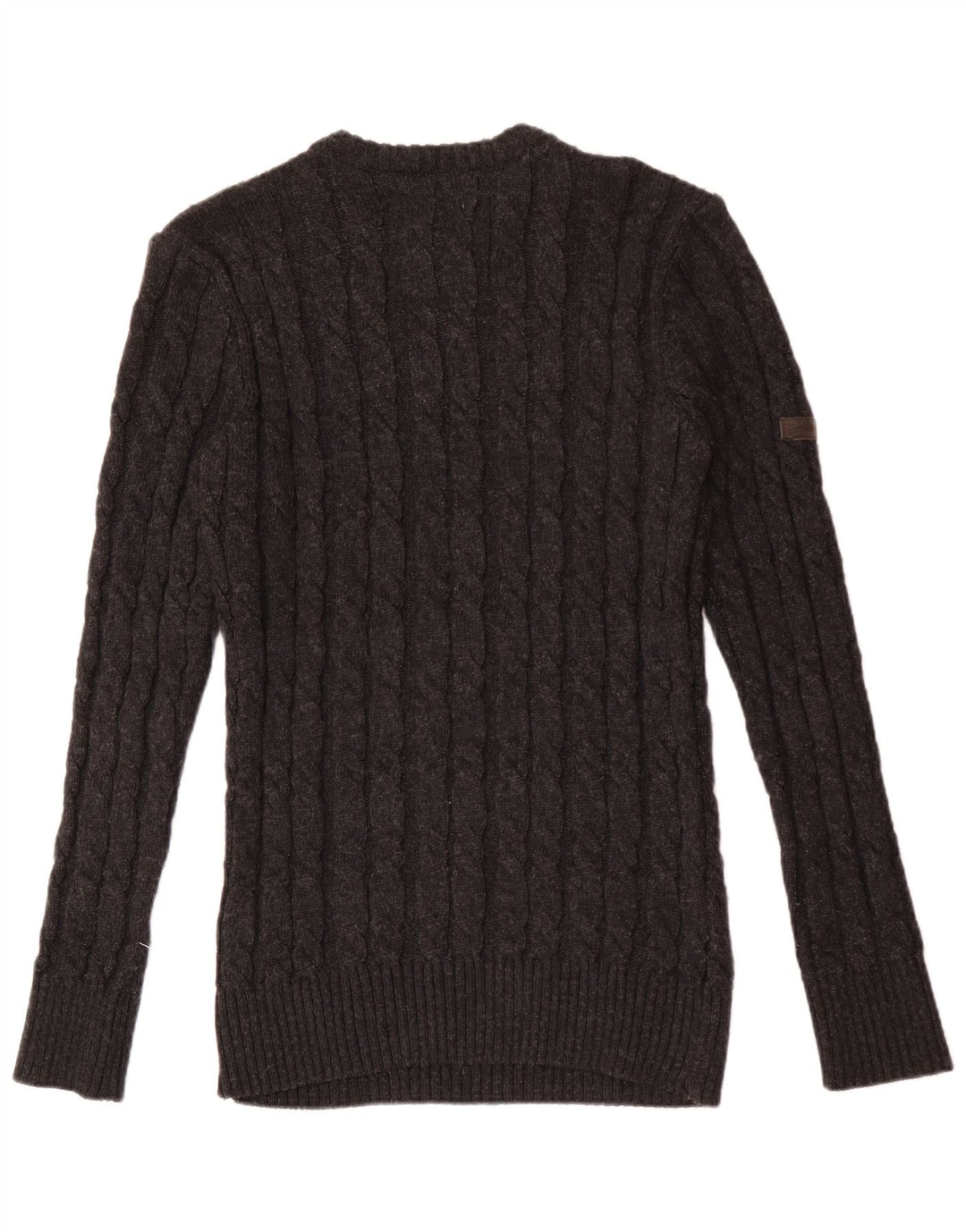 Superdry Herren-Pullover mit Rundhalsausschnitt, XL, graues Acryl