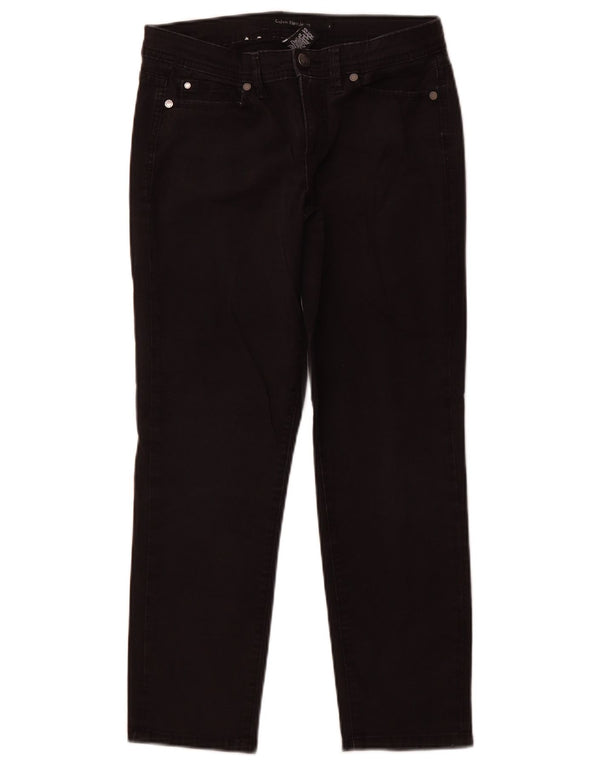 Calvin Klein Damen Crop Slim Jeans US 4 Small W28 L26 Schwarze Baumwolle