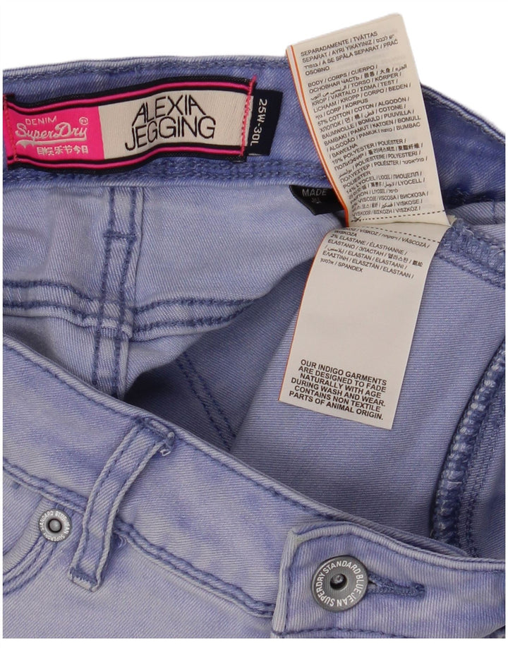 Superdry Damen Alexia Distressed Jegging Jeans W25 L30 Blaue Baumwolle