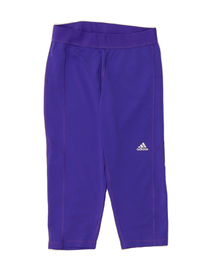 ADIDAS Womens Climalite Capri Leggings UK 12/14 Medium  Purple Polyester Vintage Adidas and Second-Hand Adidas from Messina Hembry 