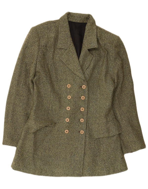 Vintage Damen Zweireihige Blazerjacke UK 14 Mittelgrün