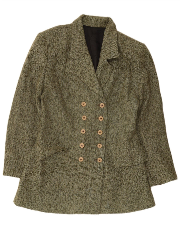 Vintage Damen Zweireihige Blazerjacke UK 14 Mittelgrün