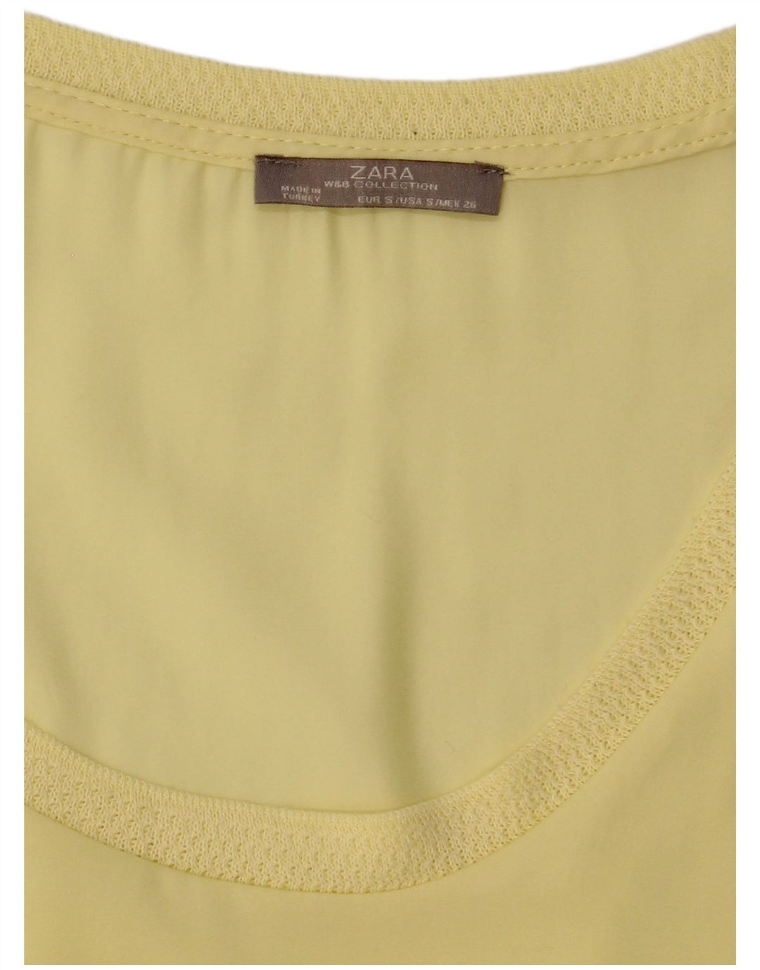 Zara Damen Bluse Top UK 10 Small Gelb